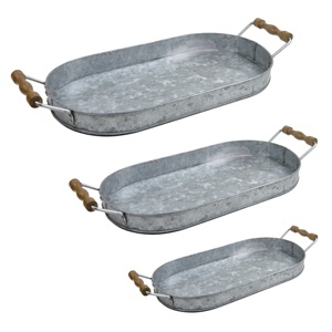 Bandeja de servicio de metal galvanizado de diseño moderno Bandeja de postre simple para hotel en casa para ocasiones Plantas Fabricante de exportación directa - Product Image 6