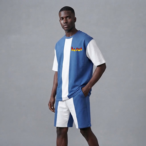 Conjunto de 2 piezas de ropa casual para hombre de alta calidad, camiseta y pantalones cortos transpirables, fabricante mayorista, chándal hip hop para hombre - Product Image 3