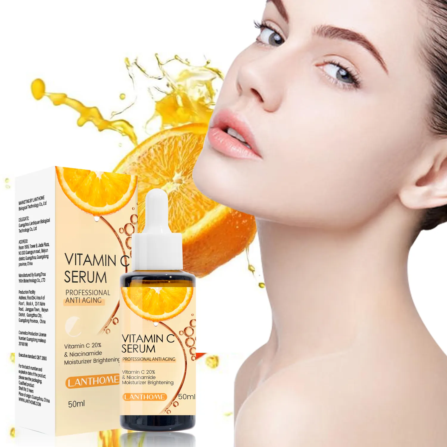 Organic Natural Deep Moisturizing Anti Aging Skin Care Vitamin C Retinol Hyaluronic Acid Face Serum Vitamin C Serum For Face