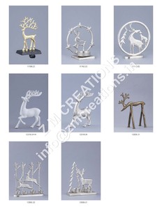 Porte-bougie en aluminium noir argenté moderne, artisanat, sculpture de renne de Noël, 2 bougies chauffe-plat - Product Image 6
