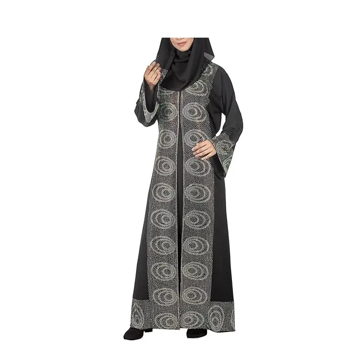 Yeni varış 2024 kadın müslüman uzun elbise Dubai arapça şık Abaya bayanlar uzun kollu müslüman elbise giyim toptan