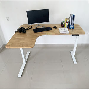 L-Shaped Corner Table Top 160x110cm Made of Rubber Wood Computer <b>Desk</b>-MB026 - Product Image 4