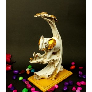 White Resin <b>Elephant</b> Table <b>Decor</b> with Baby for Kids' Rooms Resin <b>Elephant</b> Decorative Showpiece - Product Image 1