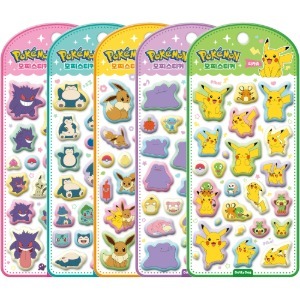 โปเกมอน 3D สติ๊กเกอร์แบบนิ่ม PVC กาวติดการ์ตูน 5 แบบสำหรับสมุดบันทึกเคสโทรศัพท์สมุดภาพตกแต่ง - Product Image 1