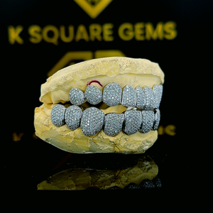 Joyería de moda personalizada de hip hop, Plata de Ley 925 helada, VVS, claridad, corte redondo, dientes de diamante cultivados en laboratorio, grillz para unisex - Product Image 5