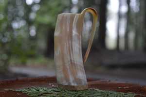 Unique Rustic Horn Mug, Handmade Natural Eco-Friendly Drinkware, Perfect Durable Cup for Coffee, Tea, <b>Whisky</b>, Kitchen,Office Use - Product Image 4