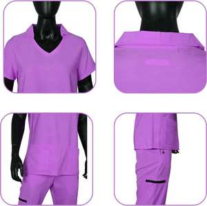 Blaze Fight Easy Care Scrubs Infirmière Manches Courtes Ensembles Uniformes D'hôpital Sans Rides pour Une Utilisation Clinique - Product Image 1