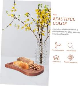 Assiette alimentaire en forme de toast en bois assiette de repas domestique plateau de nourriture quotidien décoratif - Product Image 6