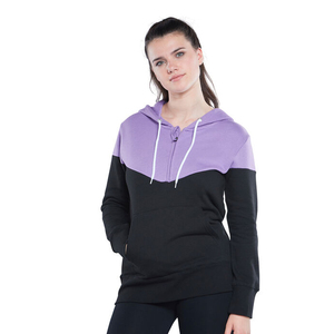 Hoodie d'hiver uni personnalisé pour femme, 100% coton molletonné, color block, veste à capuche oversize avec fermeture éclair, décontracté, imprimé sur mesure - Product Image 1