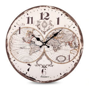 Hemisphere JUSTAMINUTE Horloge murale multicolore de style antique 33cm 21564 - Product Image 2