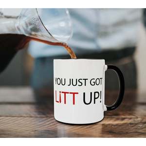 Fait main Litt Up! Tasse en céramique stoneware au design original avec sublimation personnalisée, compatible micro-ondes, cadeaux d'affaires, couvercle et cuillère - Product Image 3