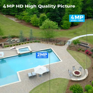 สองเลนส์4MP + 4MP ไร้สาย WiFi PTZ esee Cloud กันน้ำกล้องวงจรปิดรักษาความปลอดภัยชุดระบบกล้อง <span class=keywords><strong>NVR</strong></span> พร้อมการติดตามมนุษย์โดยอัตโนมัติ - Product Image 2