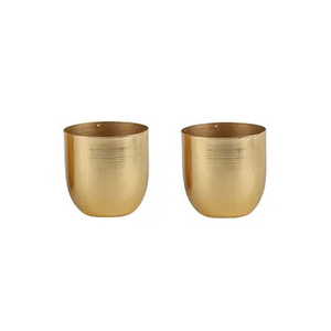 Lot de 2 jardinières de table en métal plaqué or pour l'intérieur et l'extérieur, la maison, le bureau et le jardin Décorations en gros faites à la main - Product Image 1
