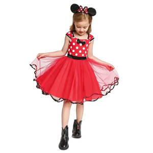 Minnie Mouse Fantasy Robe for Girls Summer Infant <b>Dress</b> with Spaghetti Strap Chiffon Fabric Decorated with Ruffles <b>Pattern</b> - Product Image 4