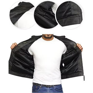 Chaqueta de Hombre de Piel de Vaca Recubierta, Ecológica, Impermeable, de Secado Rápido, con Cuello Alto, Logotipo Personalizado y Decoración Frontal - Product Image 6