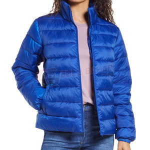Chaqueta acolchada para mujer con acabado brillante y cuello alto para apariencia de calle Chaqueta acolchada a prueba de viento para mujer - Product Image 2