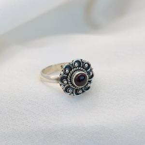 Trending 925 Sterling <b>Silver</b> Garnet Gemstone <b>Ring</b> Jewelry Handmade <b>Silver</b> <b>Boho</b> Style <b>Ring</b> Jewelry For Women Gift For Girls - Product Image 2