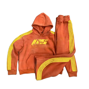 Dernier modèle de survêtement de meilleure qualité avec logo personnalisé imprimé bouffant 100% coton, poids lourd délavé à l'acide, prix de gros pour hommes - Product Image 3