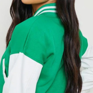 แจ็กเก็ตสตรีผ้าฝ้ายย้อมสีเสื้อแจ็คเก็ตเบสบอลมีกระดุมปักลาย - Product Image 5