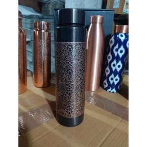 Bouteille en cuivre pur résistant aux fuites avec bouchon fileté durable pour le yoga, le fitness, les voyages et l'hydratation quotidienne. - Product Image 3