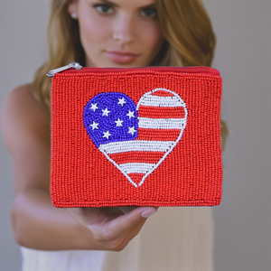 Sacs à monnaie de qualité supérieure, motif en forme de cœur avec drapeau américain, perles, taille personnalisée, fermeture éclair pour cartes de crédit, par MD HANDICRAFTS - Product Image 5