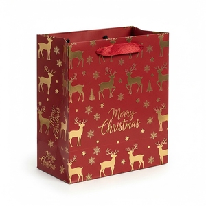 Bolsa de papel reciclable y biodegradable respetuosa con el medio ambiente personalizada para envolver Navidad, decoración de celebraciones familiares - Product Image 1