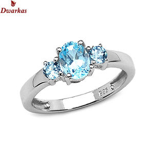 Best selling wholesale manufacturer custom brand <b>jewellery</b> 925 sterling <b>silver</b> natural blue topaz gemstone CZ ring for women - Product Image 6