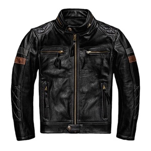 Wholesale Men's Winter Jacket <b>High</b> Quality <b>Top</b> Grain <b>Leather</b> Men <b>Leather</b> Jackets Genuine <b>Leather</b> Jacket - Product Image 5