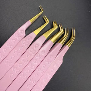Pince à épiler professionnelle pour cils en acier inoxydable, personnalisée, avec pointe en or rose, anti-magnétique, poignée confortable, pointe lisse, longueur 10 mm - Product Image 6
