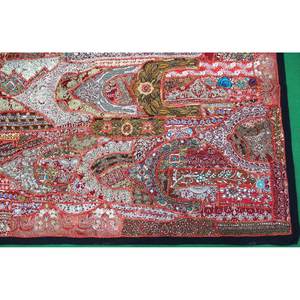 Indian Bohemian <b>Wall</b> Hanging Tapestry Embroidered Coral Red Mandala Cotton Material for Outdoor <b>Wall</b> <b>Decor</b> Halloween Style - Product Image 3