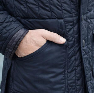 Men Navy Blue Diamond Quilted Jacket Lightweight <b>Winter</b> Puffer <b>Coat</b> for Men Casual Urban Workwear Outerwear Snap Button - Product Image 2