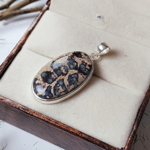 Pierre précieuse ovale Crinoide Fossile Pierre précieuse unique Pendentif en argent sterling 925 Bijoux Prix en gros - Product Image 5