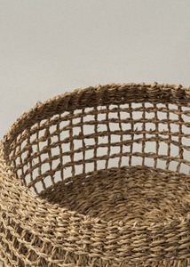 Cesta de almacenamiento de algas marinas redonda grande para organización del hogar Cesta de piso Decoración Bohemia Cesta tejida a mano natural - Product Image 2