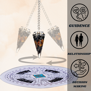 Venta al por mayor Triple protección Orgón Cristal Péndulo Piedra semipreciosa Piedra preciosa Radiación Chakra Curación Cristal Rejilla Péndulos - Product Image 3