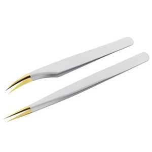 Pinces à cils en acier inoxydable à pointe en fibre pointue, recourbe-cils, outils de greffe de fibres pour extensions de cils, précision durable - Product Image 6