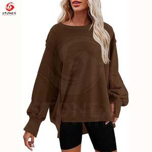 Customized New Solid Color Plus Size Women's <b>Top</b> V-neck Short Sleeve Split T-shirt - Product Image 2