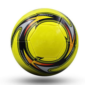 Ballon de football jaune taille 5 PU cuir football cousu à la machine pour l'entraînement de match de sports de plein air utilisation par les enfants jeunes et adultes - Product Image 1