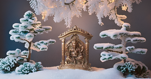 Estatua de ídolo de Ganesh, escultura decorativa de Dios hindú Murti, colgante de pared de latón para el hogar, pieza de exhibición, Vertical de aluminio moderno duradero - Product Image 6