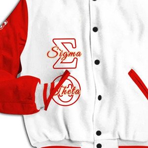 Veste personnalisée Sigma Varsity Legacy en coton mélangé Letterman Veste respirante unisexe personnalisée cousue rouge et blanche - Product Image 4