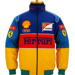 Blouson bomber rétro personnalisé 2025, polyester/coton doux, printemps automne, coupe-vent, poisson-globe, taille XL, broderie unisexe - Product Image 2