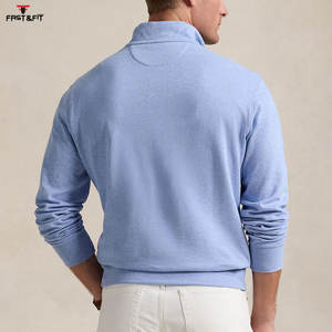 100% coton polaire pas cher prix personnalisé uni hommes sweats Pakistan fait demi fermeture éclair sweats à capuche sweat pour hommes - Product Image 3