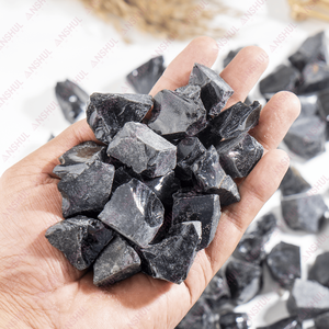 Piedras rugosas de obsidiana negra, piedra cortada, cristales, piedras de grava para curación - Product Image 3