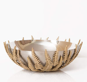 Soporte de frutero pulido brillante/mate de latón con soporte de Base antigua decorativa Cuenco de lujo Cuenco de servicio moderno Diseño único - Product Image 2