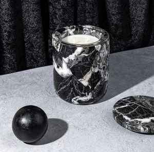 Pot à bougie en marbre élégant par H.M.A Handicrafts - Porte-bougie parfumé écologique pour la décoration de la maison de Pâques, relaxation moderne, résistant à la chaleur - Product Image 5