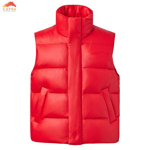 Gilet bouffant sans manches pour hommes avec long col mandarin respirant et design uni - Product Image 6