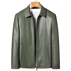 Genuine Leather <b>Jacket</b> <b>Men's</b> Lapel Autumn and Winter Thin Thick <b>Velvet</b> Thick Natural Sheep Leather <b>Jacket</b> - Product Image 6