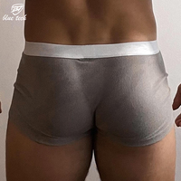 Caleçons Boxers Homme Sans Coutures Tricotés Respirants Taille Mi-Haute Séchage Rapide en Coton/Fibre de Bambou avec Taille Élastique Lavage au Sable – Vente en Gros