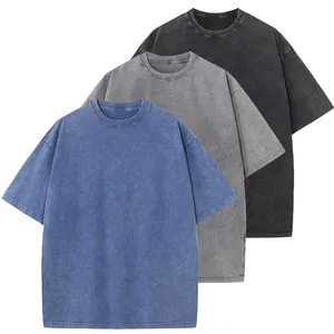 Hoge Kwaliteit Ademend Snel Droog Custom Logo Zuur Wassen T-Shirt Plus Size Heren Oversized Vintage En Zuur Gewassen T-Shirt