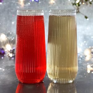 Verres cannelures transparentes ondulations incassables jetables recyclables sans pied whisky flûtes à <span class=keywords><strong>champagne</strong></span> de mariage en plastique - Product Image 4