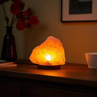Lampe de table de restaurant de qualité supérieure en gros Artisanat naturel Lampe en cristal de roche au sel rouge phosphorescent du Pakistan de l'Himalaya